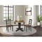 International Concepts 42 in. Solid Wood Round Drop Leaf Pedestal Table with 2 Dining Chairs in Hickory/Washed Coal K45-42DPT-23B-C2-2 - alternate 5